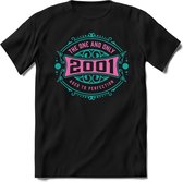 2001 The One And Only | Feest Kado T-Shirt Heren - Dames | Cobalt - Licht Roze | Perfect Verjaardag Cadeau Shirt | Grappige Spreuken - Zinnen - Teksten | Maat XXL