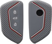 kwmobile autosleutel hoesje voor VW Golf 8 3-knops autosleutel - Autosleutel behuizing in grijs / rood / wit