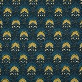 Tafelkleed van polyester rechthoekig 240 x 140 cm - petrol blauw met print - Eettafel tafellakens