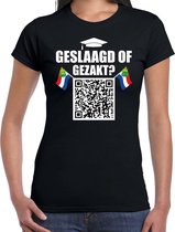 QR code shirt geslaagd of gezakt dames zwart - gezakt - Afgestudeerd kleding / outfit S