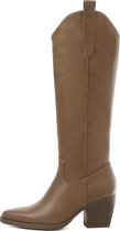 WELOVESHOES® Laarzen met Hak - Imitatieleer - Khaki - Maat 39