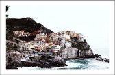 Walljar - Seaside Town - Muurdecoratie - Poster met lijst