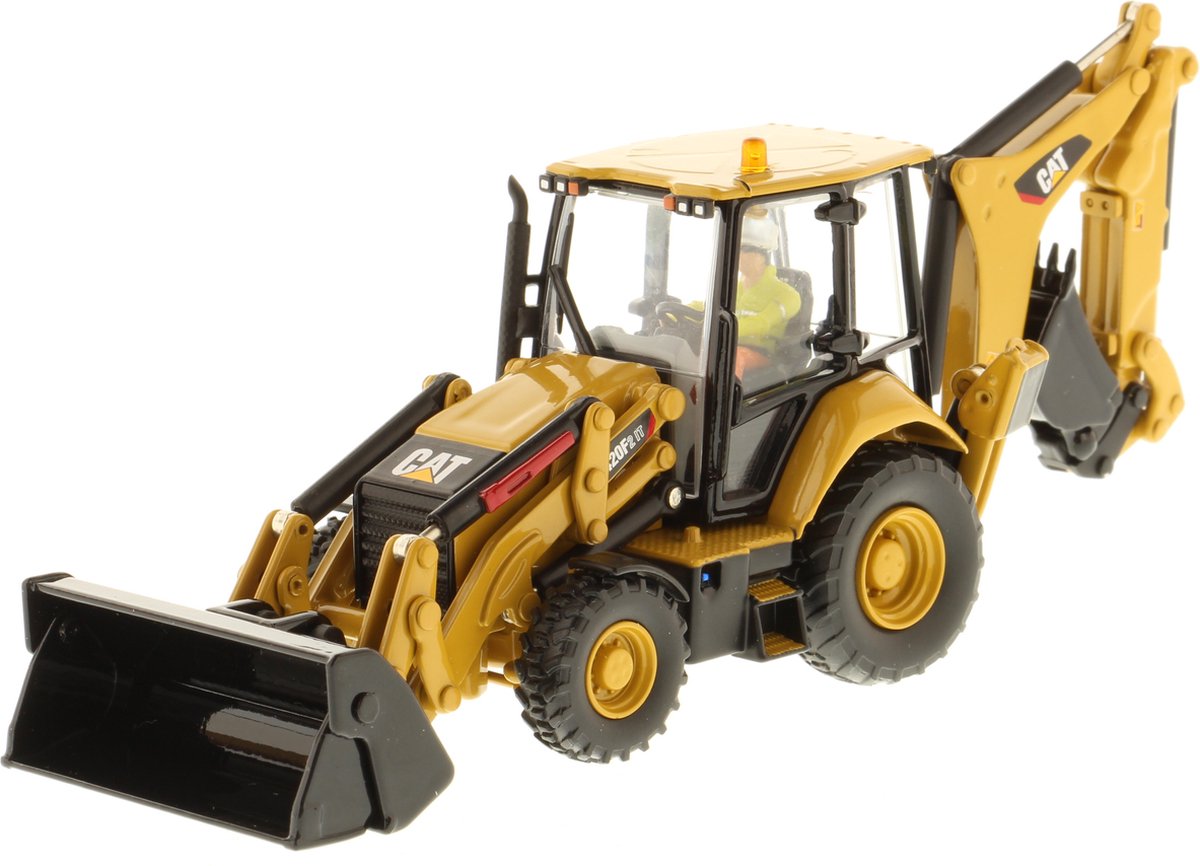 Diecast Masters - Cat 420F2 IT Backhoe Loader - Graaflaad combinatie - 1:50 - High Line Series