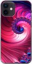 Geschikt voor iPhone 12 hoesje - Spiraal - Abstract - Kleuren - Siliconen Telefoonhoesje