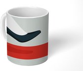 Mok - een zwarte hak met een rode pijl - 350 ML - Beker - Uitdeelcadeautjes