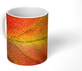 Mok - Herfstblad met gekleurde nerven - 350 ML - Beker - Uitdeelcadeautjes
