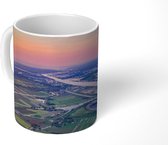 Mok - Koffiemok - Luchtfoto van het landschap van Nederland - Mokken - 350 ML - Beker - Koffiemokken - Theemok