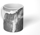 Mok - Zwart-wit afbeelding van de watervallen van het Nationaal park Canaima - 350 ML - Beker - Uitdeelcadeautjes