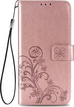 Samsung Galaxy A32 5G Hoesje - Mobigear - Clover Serie - Kunstlederen Bookcase - Roségoud - Hoesje Geschikt Voor Samsung Galaxy A32 5G