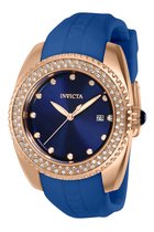 Invicta Angel 39249 Dames Horloge - Waterdicht - Analoog - Quartz Uurwerk - Roestvrij Staal met blau