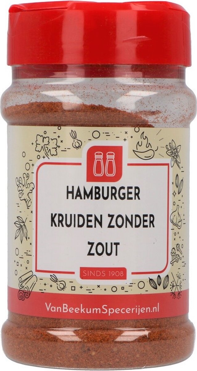 Van Beekum Specerijen - Hamburger Kruiden Zonder Zout - Strooibus 120 gram  | bol.com