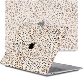 Lunso - cover hoes - Geschikt voor MacBook Pro 14 inch (2021-2023) - Leopard Rose Gold - Vereist model A2442/A2779/A2918/A2992