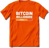Bitcoin Miljonair Loading - Crypto T-Shirt Kleding Cadeau | Dames / Heren / Unisex | Bitcoin / Ethereum shirt | Grappig Verjaardag kado | BTC Tshirt Met Print | - Oranje - S