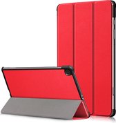 Coque Samsung Galaxy Tab S6 Lite - 10,4 pouces - Coque Samsung Tab S6 Lite - Etui livre à trois volets - Coque arrière en TPU avec support Rouge