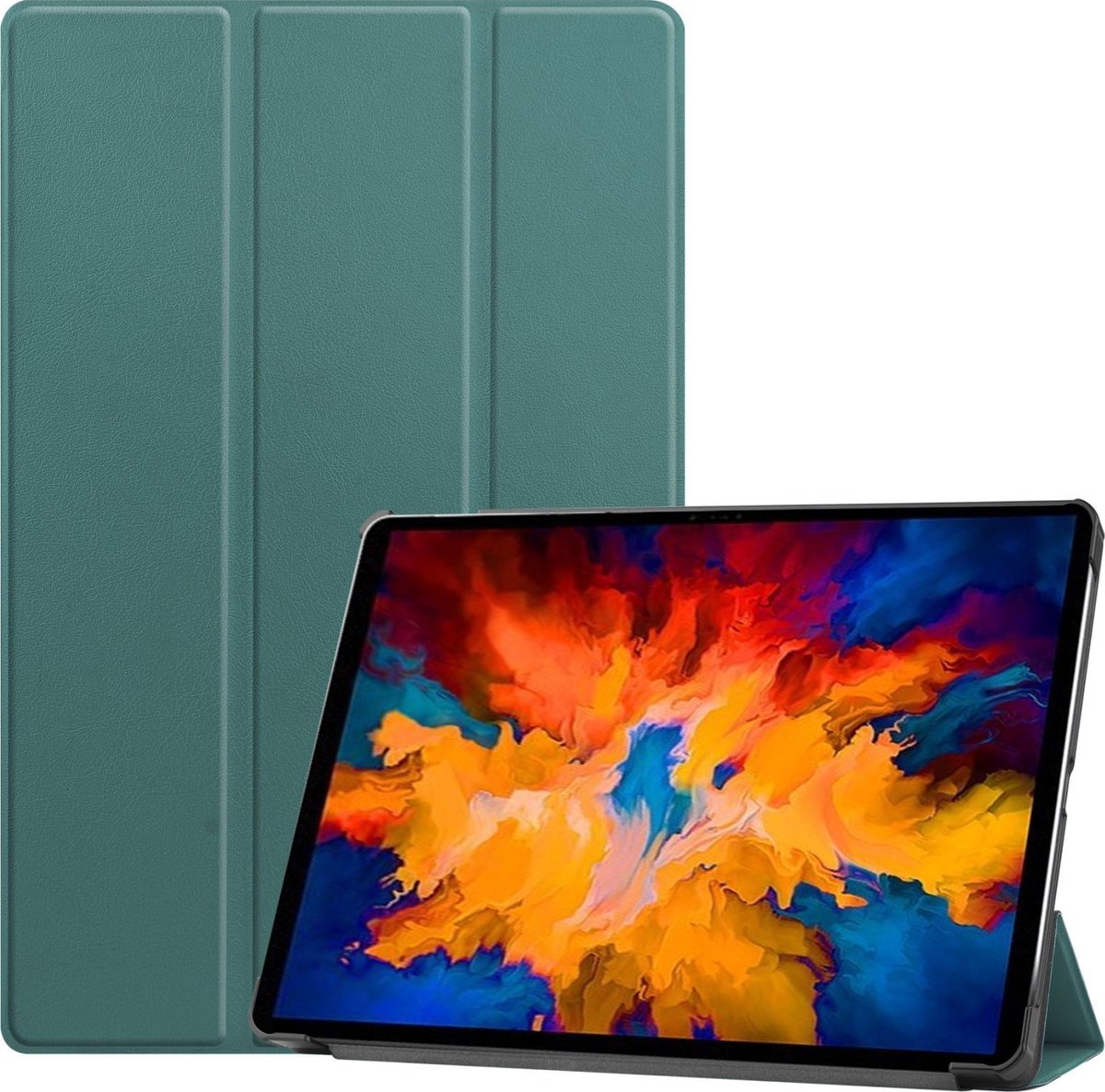 Mobigear Tablethoes geschikt voor Lenovo Tab P11 Pro Gen 1 Hoes | Mobigear Tri-Fold Bookcase - Groen