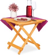 Relaxdays klaptafel hout - bijzettafel inklapbaar - kleine tuintafel - lage balkontafel