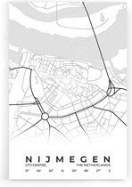 Walljar - Stadskaart Nijmegen Centrum - Muurdecoratie - Poster