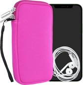 kwmobile Tasje voor smartphones XL - 6,7/6,8" - Insteekhoesje van neopreen in roze - Maat: 17,2 x 8,4 cm