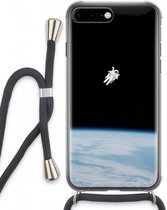 Case Company® - iPhone 8 Plus hoesje met Koord - Alone in Space - Telefoonhoesje met Zwart Koord - Extra Bescherming aan alle Kanten en Over de Schermrand