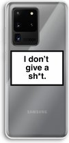 Case Company® - Samsung Galaxy S20 Ultra hoesje - Don't give a shit - Soft Cover Telefoonhoesje - Bescherming aan alle Kanten en Schermrand