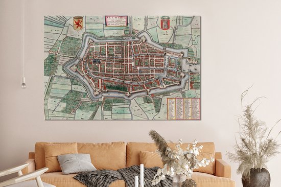 Décoration murale Métal - Aluminium Peinture Industrielle - Carte - Vintage - Alkmaar - 150x100 cm - Dibond - Photo sur aluminium - Décoration murale industrielle - Pour le salon / chambre