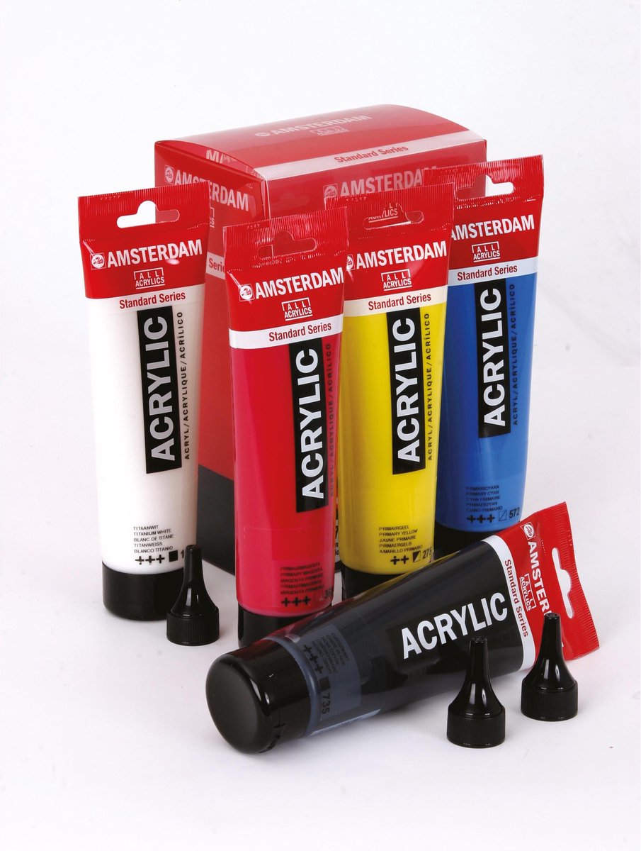 Set 5 Acryliques Amsterdam 120 ML Couleurs Primaires