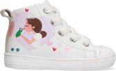 Bunnies JR 222235-500 Meisjes Hoge Sneakers - Wit/Print - Leer - Veters