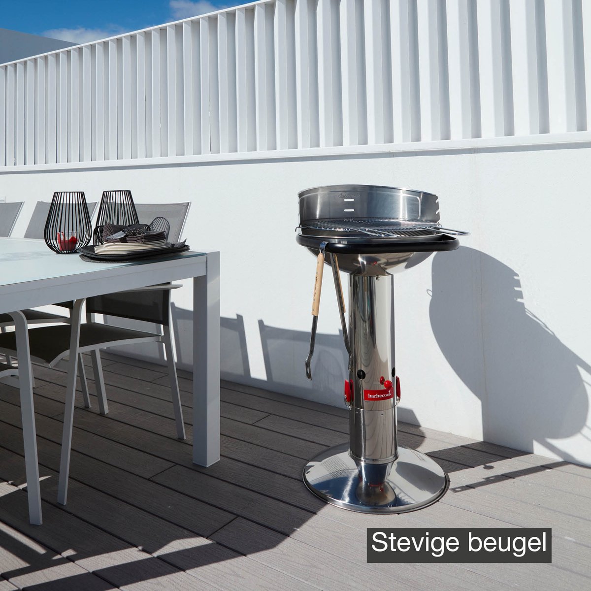 Barbecook Loewy 50 - Houtskool BBQ barbecue - Grilloppervlak 47.5cm - Incl. Windscherm, BBQ rooster en asopvangpot - RVS – foto 8