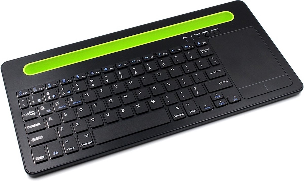 Case2go - Draadloos toetsenbord - Touchpad - Gleuf voor Tablet/Smartphone - QWERTY - Zwart