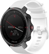 Siliconen Smartwatch bandje - Geschikt voor  Polar Grit X Pro siliconen bandje - wit - Strap-it Horlogeband / Polsband / Armband