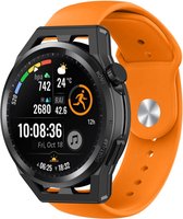 Siliconen Smartwatch bandje - Geschikt voor Strap-it Huawei Watch GT Runner sport band - oranje - GT Runner - 22mm - Strap-it Horlogeband / Polsband / Armband