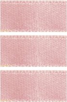 3x rouleaux de ruban décoratif satin rose clair 10 mm - ruban cadeau