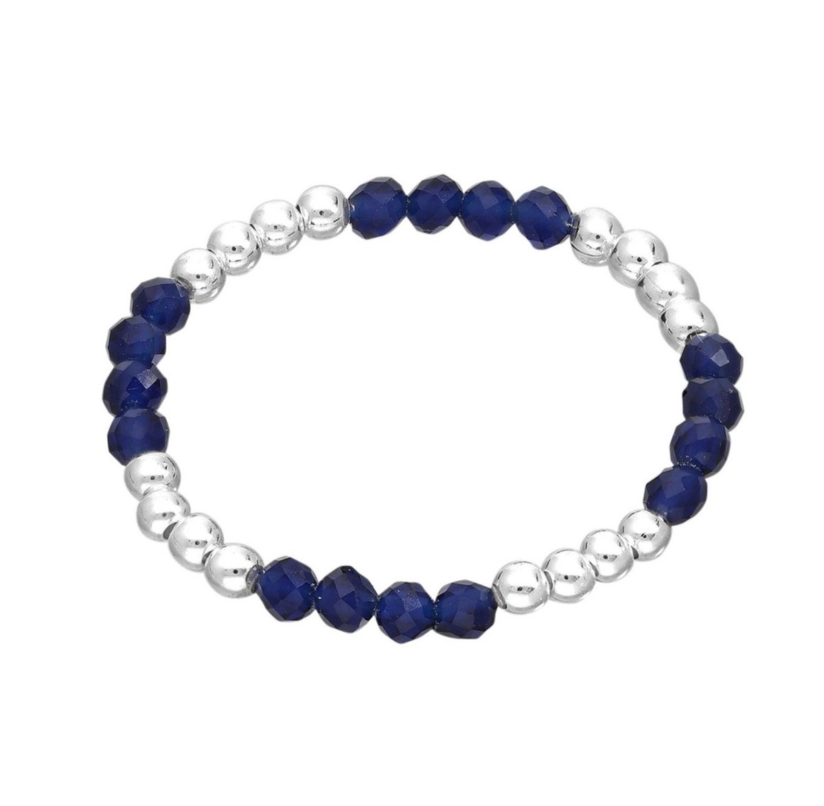 Multimaat kralen ring zilver 925 en blauw appatiet edelsteen - Zilverkleurige ringen van Sophie Siero met geschenkverpakking