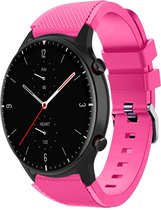 Siliconen Smartwatch bandje - Geschikt voor Strap-it Amazfit GTR 2 siliconen bandje - knalroze - GTR 2 - 22mm - Strap-it Horlogeband / Polsband / Armband