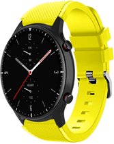 Siliconen Smartwatch bandje - Geschikt voor Strap-it Amazfit GTR 2 siliconen bandje - geel - GTR 2 - 22mm - Strap-it Horlogeband / Polsband / Armband