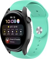 Siliconen Smartwatch bandje - Geschikt voor  Huawei Watch 3 - Pro sport band - aqua - Strap-it Horlogeband / Polsband / Armband