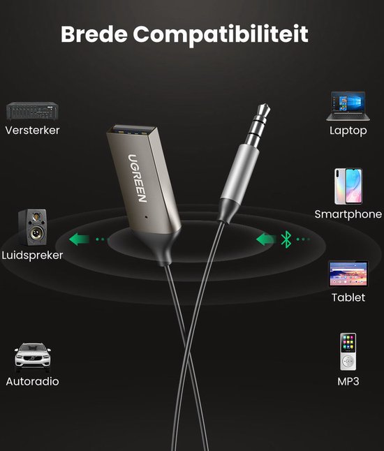 USB 2.0 naar 3.5mm jack bluetooth adapter - BT 5.0 - Ingebouwde microfoon van Baseus — afbeelding 4