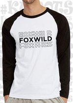 FOXWILD heren longsleeve - Wit met zwarte lange mouwen en halslijn- Maat M - Leuke longsleeves - Grappig - Humor - Peter Gillis - Massa is Kassa Quotes - Kwoots