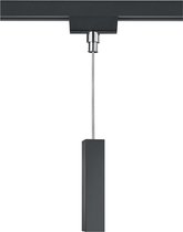 Spanningsrail Connector Hanglamp - Hangadapter - Trion Dual - 2 Fase - Mat Zwart