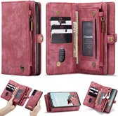 Caseme - Vintage 2 in 1 portemonnee hoes - Samsung Galaxy S21 FE - Rood