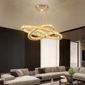 Crystal - Led Kroonluchter Verlichting - Huisverlichting - Chroom - Kroonluchters - Voor Woonkamer - 3 Ringen D40xD30xD20cm - Licht verwisselbaar