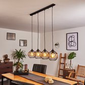 Moderne Hanglamp - Langwerpige Luxe Plafondlamp - Rechthoekige Unieke Hanglamp - Zwarte Moderne Lamp - Metalen Kristallen Moderne Hanglamp