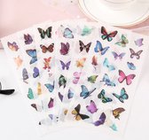 6 velletjes washi stickers vlinders 8x16 cm