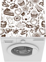 Wasmachine beschermer mat - Vintage - Patisserie - Kerst - Feest - Patronen - Breedte 60 cm x hoogte 60 cm