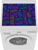 Wasmachine beschermer mat - Regenboog - Quotes - Happy Birthday - Breedte 55 cm x hoogte 45 cm