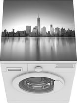 Wasmachine beschermer mat - World Trade Center - Skyline - Zwart - Wit - Breedte 60 cm x hoogte 60 cm