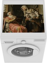 Wasmachine beschermer mat - Tobit en Anna met het bokje - Rembrandt van Rijn - Breedte 55 cm x hoogte 45 cm