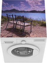 Wasmachine beschermer mat - Uitzicht op Philipsburg, Sint-Maarten - Breedte 60 cm x hoogte 60 cm