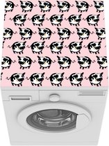 Wasmachine beschermer mat - Koe - Roze - Patronen - Breedte 60 cm x hoogte 60 cm