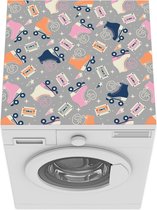 Wasmachine beschermer mat - Patronen - Rolschaatsen - Cassette - Breedte 60 cm x hoogte 60 cm